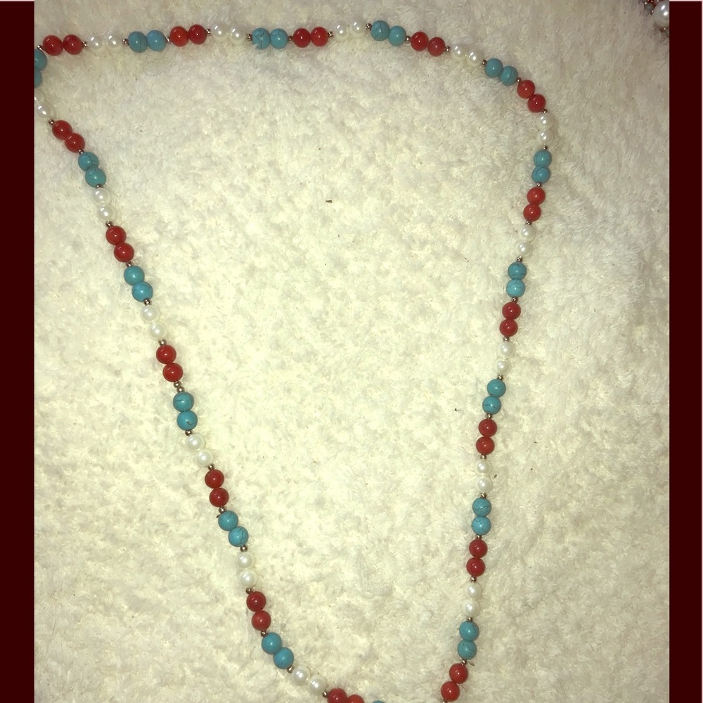 Red white and blue necklace
